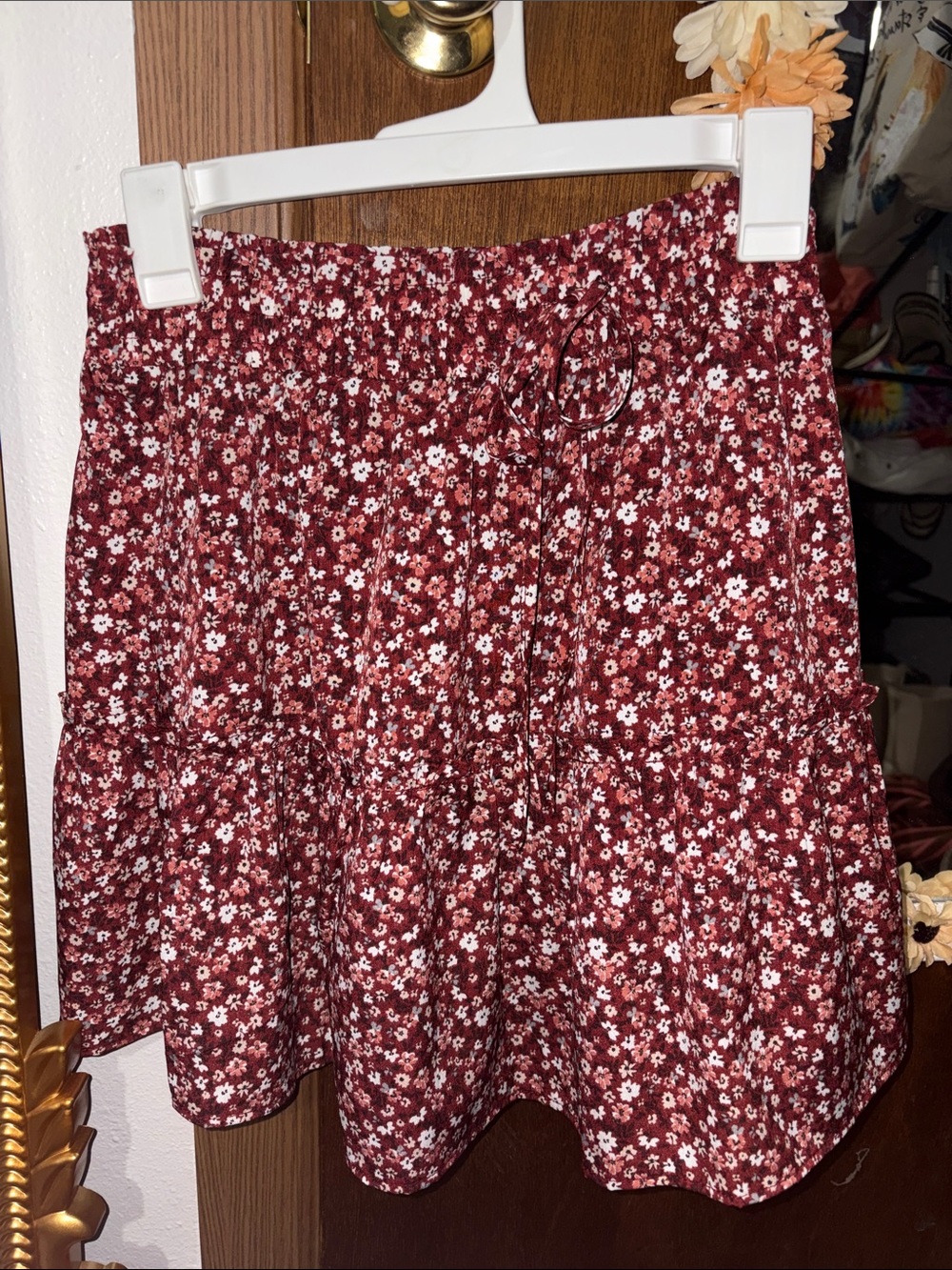Paper Crane Red Floral Smocked Tank and Skirt Set - Picture 3 of 3